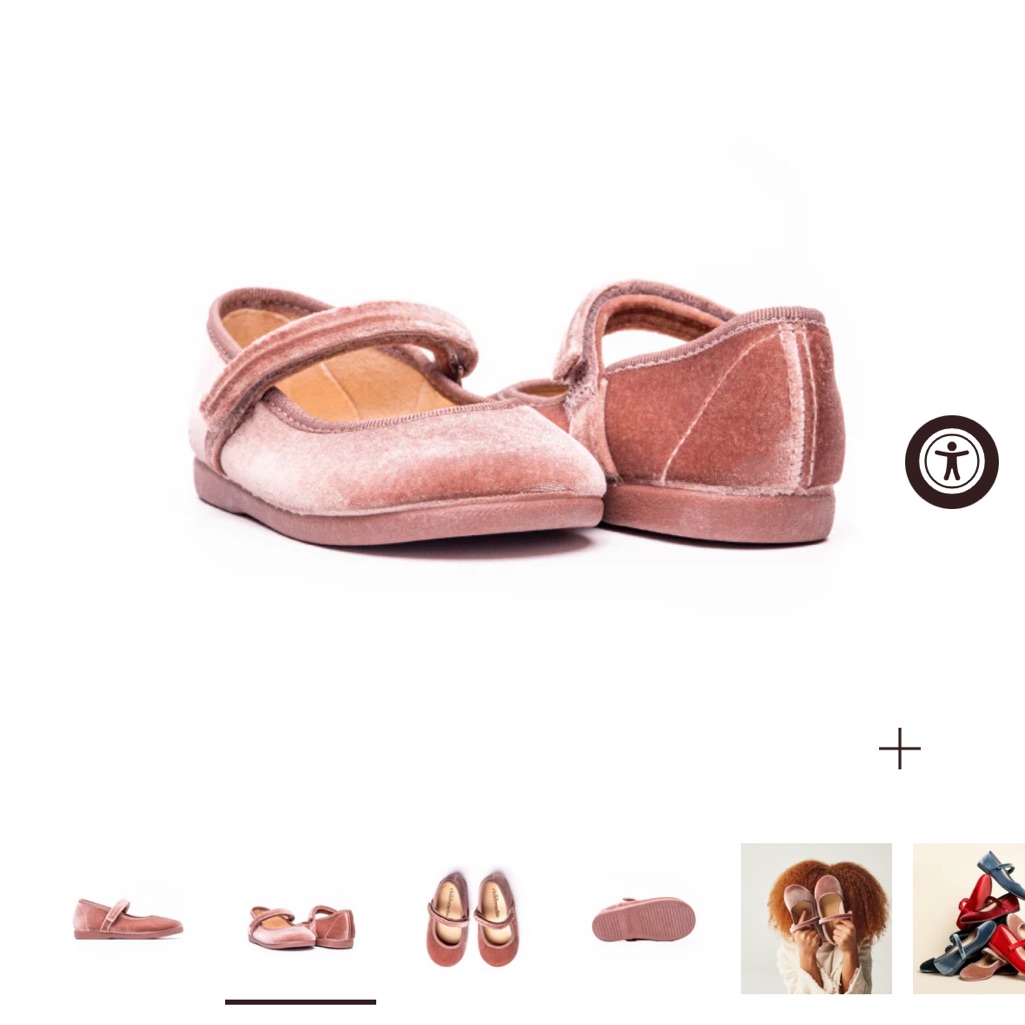 Childrenchic Classic Velvet Mary Janes In Rose